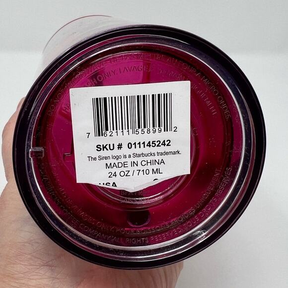 NWT Starbucks Fall 2023 Pink Ocean & Forest Floral Venti Cold Tumbler - Picture 5 of 6